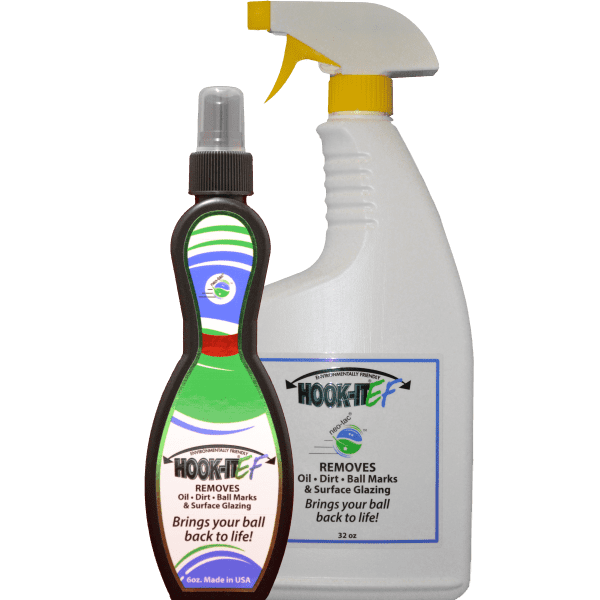 Hook-It EF : Environmentally Friendly Bowling Ball Cleaner. Two bottles. One 6 ounce bottle and one 32 ounce bottle