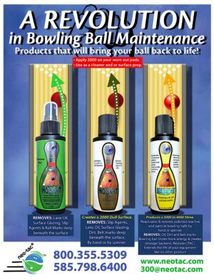 Product flyer: "A revolution in bowling ball maintenance. Products that will bring your ball back to life".