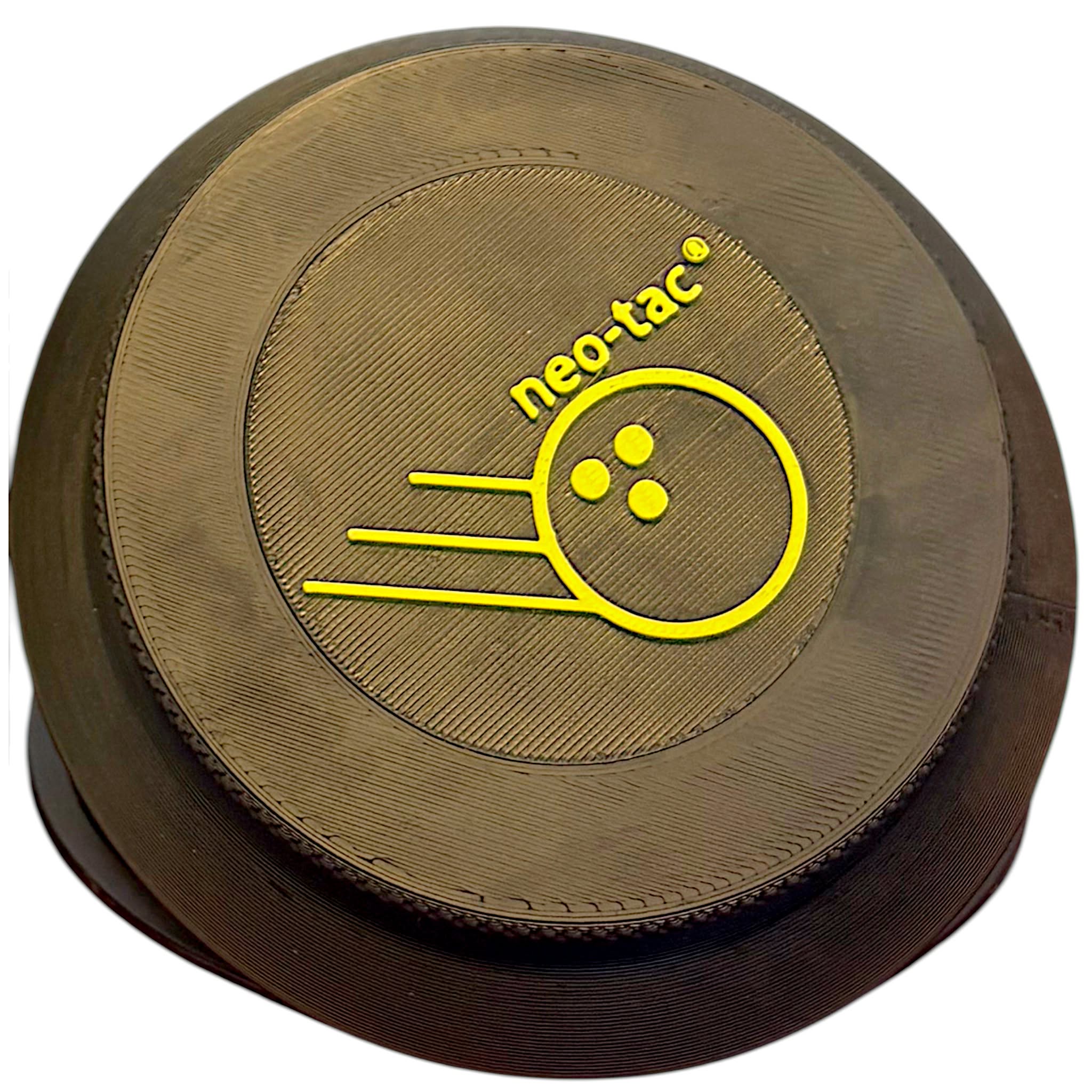 sanding pad holder with yellow Neo-Tac Logo in the center