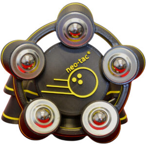 bowling ball spinner, contoured to fit a bowling ball, with five roller bearings. Neo-Tac Logo in the center of the spinner.